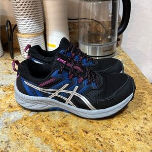 Asics Black Blue and Pink Women's Athletic Shoes - Supportive Running Sneakers